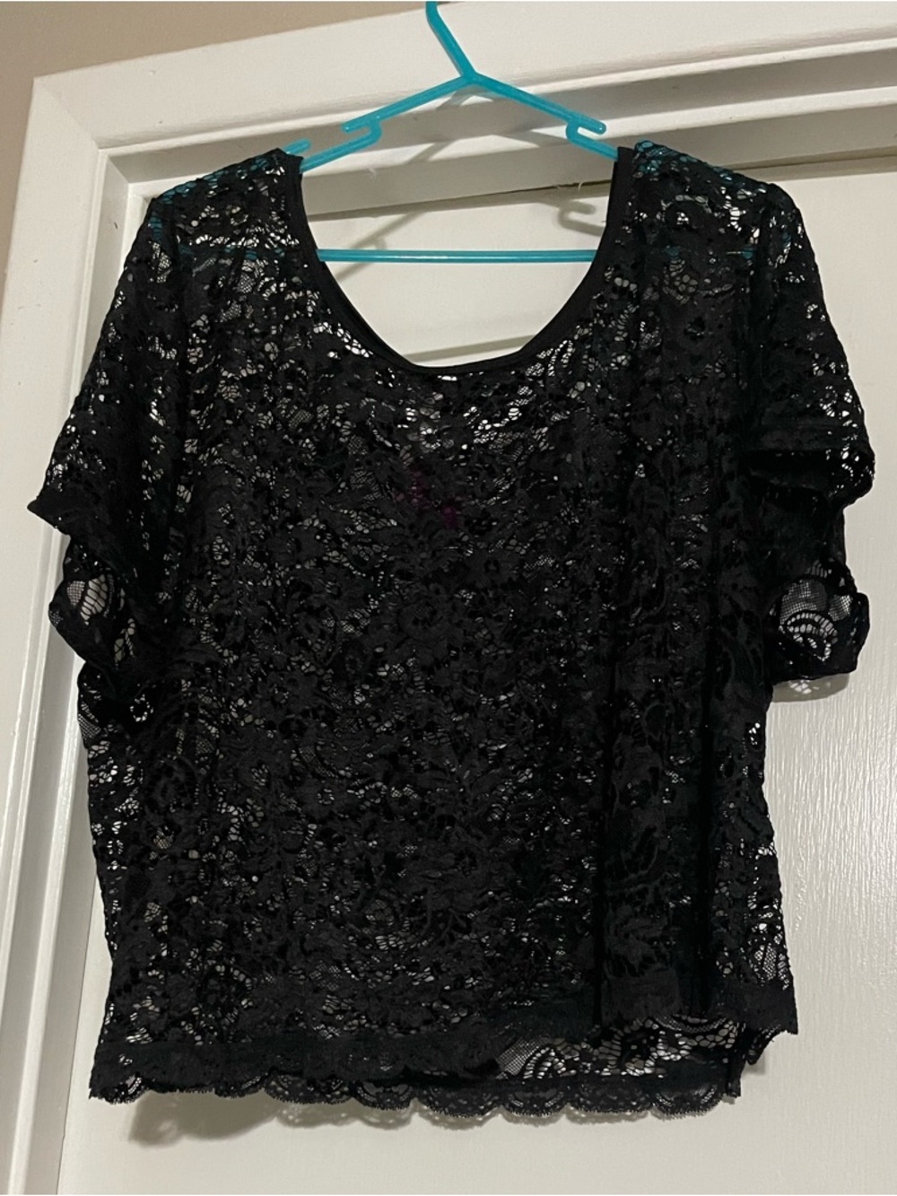 Cacique Seriously Sexy Collection Lace Top Size 26/28 Black NWT